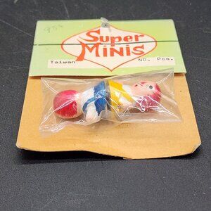 Vintage MCM Wooden Mini Craft Figures Ornament by Super Minis Taiwain